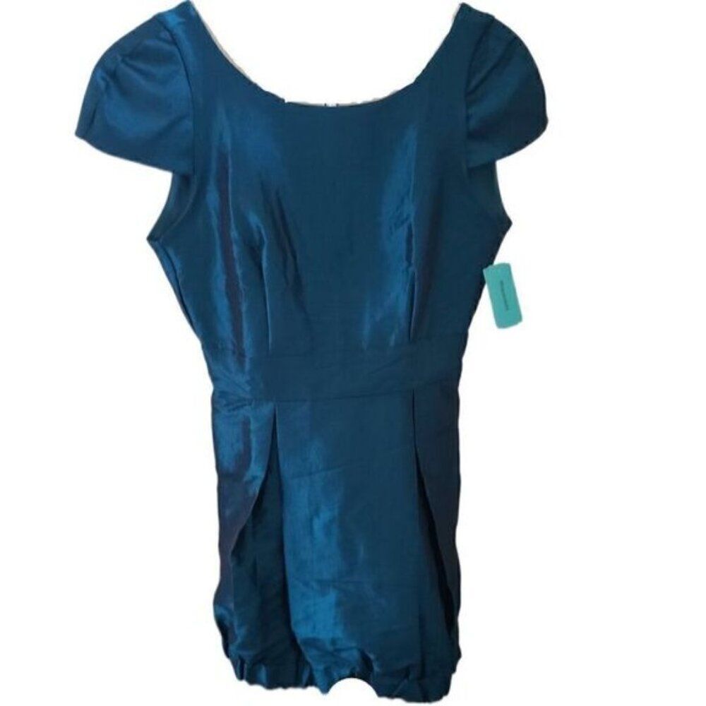 New Rhapsodielle Trac Mini Teal Short Sleeve Dress